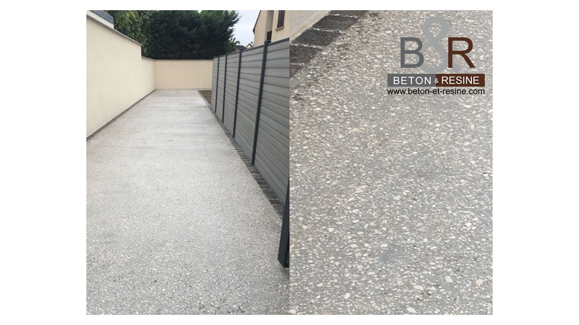 Un client habitant Villepinte en région parisienne (93), nous a contacté pour rattraper un chantier de béton désactivé raté. Nous lui avons proposé une solution de bouchardage (le béton bouchardé est un procédé qui permet d'obtenir avec du béton un aspect proche de la pierre naturelle taillée). Nous avons poncé la surface du béton pour la boucharder.  