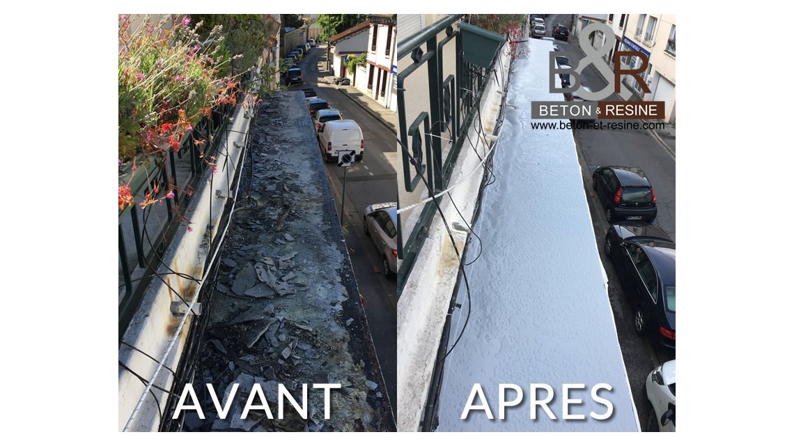 Chantier réalisé pour un particulier dans le Val de Marne (94). Afin de remettre en état une coursive très dégradée, nous avons appliqué une résine d'étanchéité.  