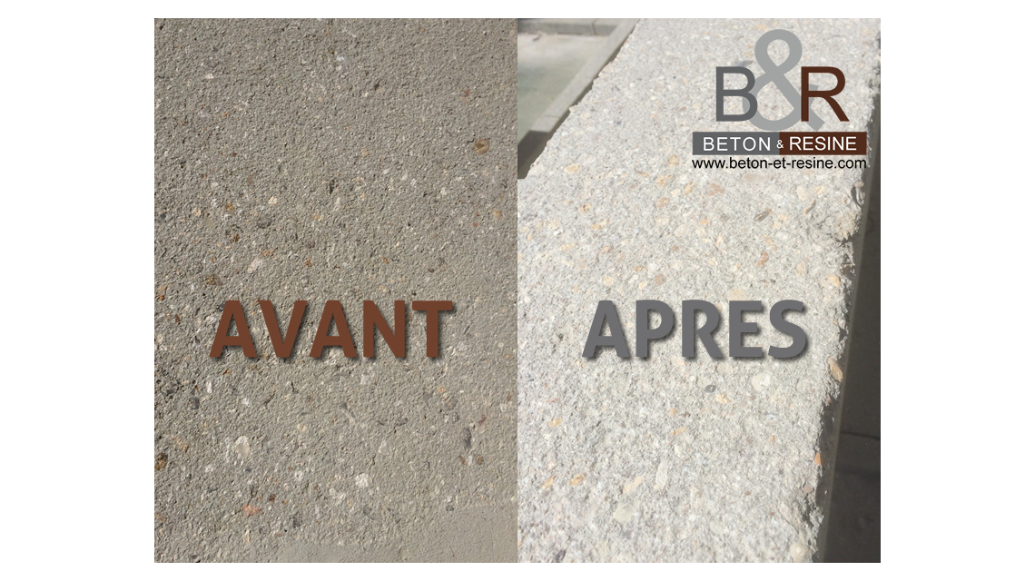 ZOOM SUR LE BOUCHARDAGE A Clamart (92), réalisation d'un bouchardage pour le compte de Bouygues sur un muret extérieur en habitation collective.  
