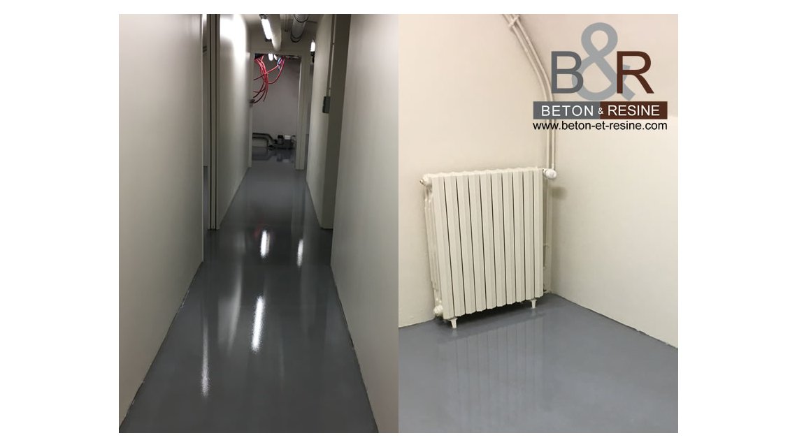 Chantier réalisé pour une entreprise. Mise en place d'un sol avec une résine en polyuréthane auto-lissante. Cette résine offre une excellente résistance et une finition soignée.  